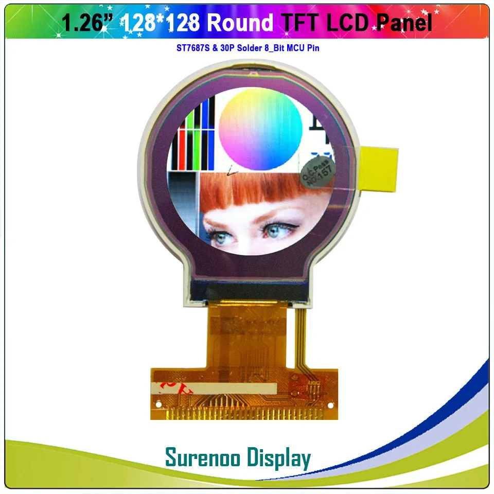 1.26 / 2.2 Collu Apaļā Lokā Circular128X128 TFT LCD Displeja Modulis Ekrāna Būvēt ST7687S Paralēli SPI par Arduino Attēls 1