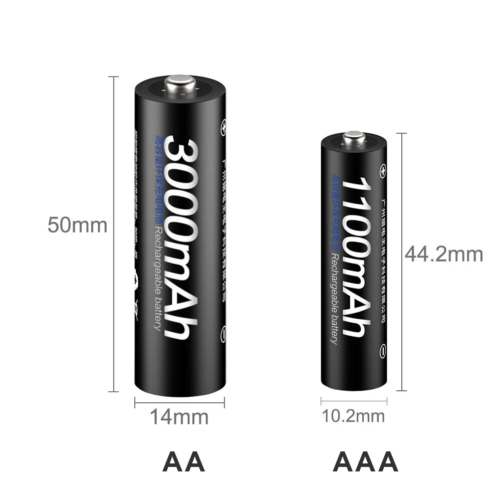 PALO 4GAB 1.2 V NI-MH AA uzlādējamas baterijas + 4GAB 1.2 V aaa uzlādējamās Baterijas+LCD displejs gudru akumulatoru lādētāju priekš AA AAA Attēls 1