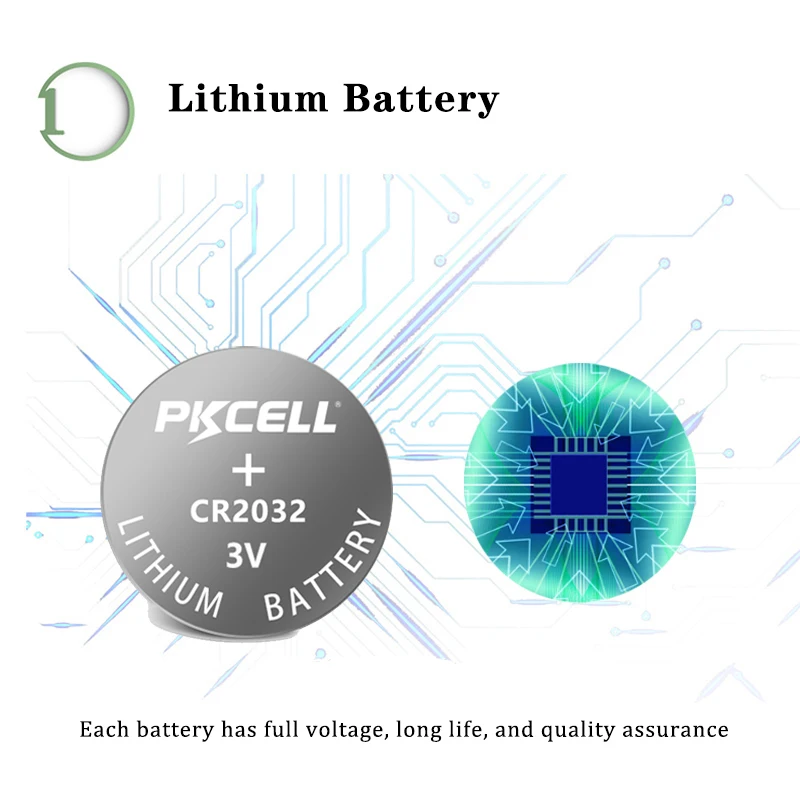 40Pcs PKCELL Baterija CR2032 Baterijas 3 V BR2032 DL2032 ECR2032 2032 SB-T15 Bateria CR 2032 Litija Pogas Baterija Baterijas Attēls 2