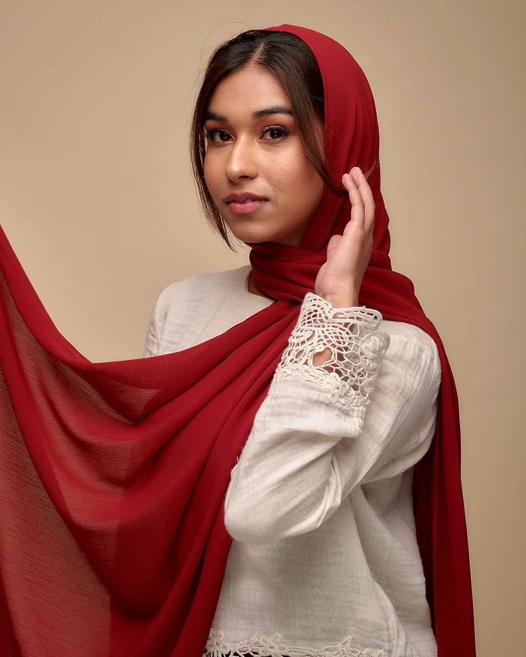 Zīmola Krokots Šifona Jaunā Sieviešu Solider Krāsu Premium Smago Šifona Hijabs Sieviešu Šalles Hijabs Garā Šalle Attēls 2