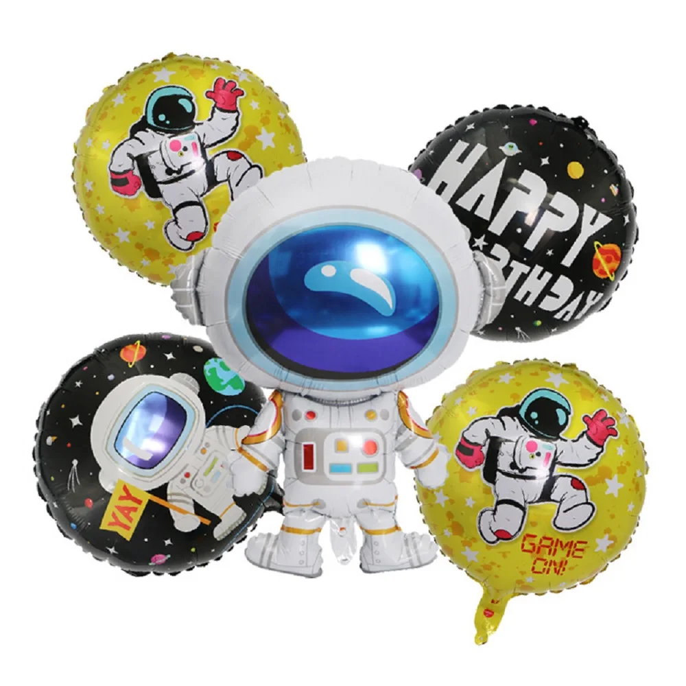 Kosmosa Tēma Puse Astronauts NLO Raķešu Folija Baloni Galaxy Baby Dušas Zēns Bērniem Dzimšanas dienas ballīti Anniversaire Dekori Attēls 4