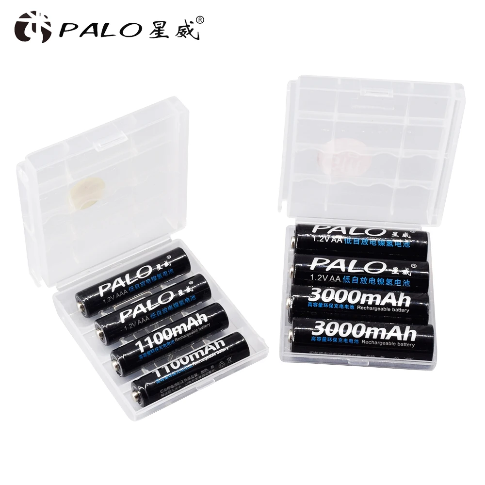PALO 4GAB 1.2 V NI-MH AA uzlādējamas baterijas + 4GAB 1.2 V aaa uzlādējamās Baterijas+LCD displejs gudru akumulatoru lādētāju priekš AA AAA Attēls 5